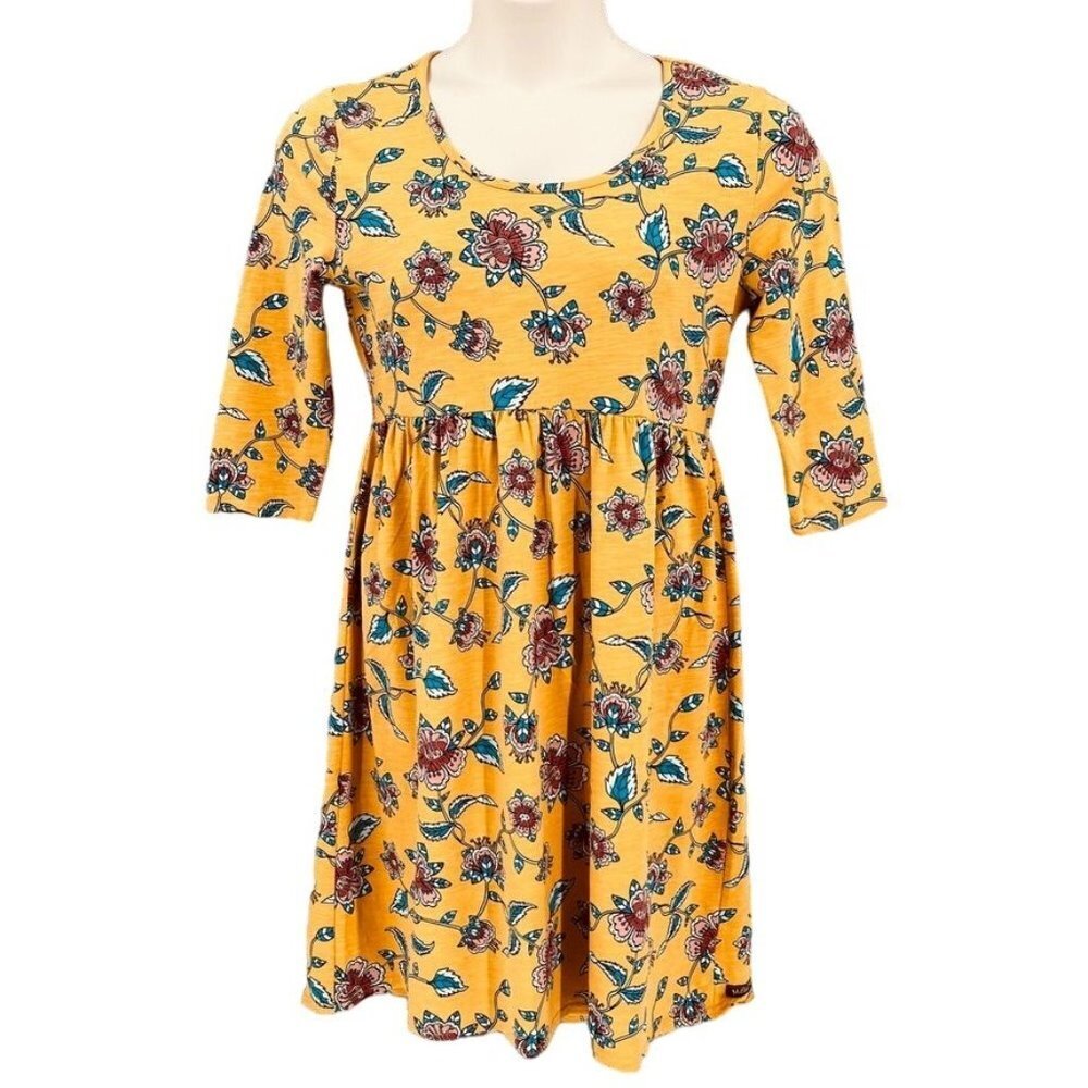 Matilda Jane Place in the Sun Floral Dress SIze M High Low Hem Yellow Floral